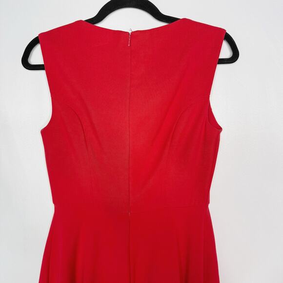 French Connection Classic Size 2 Red Fit and Flare Sleeveless Dress Zip Back - Picture 5 of 8